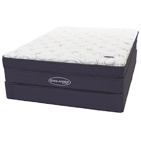 Queen 14" Coil on Coil Pillow Top Mattress and Wood Foundation